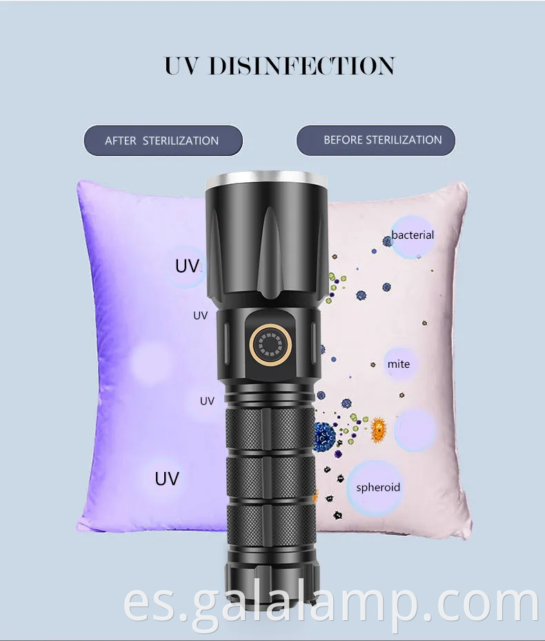 Linterna UV USB portátil para detectar dinero falsificado